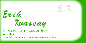 erik kvassay business card